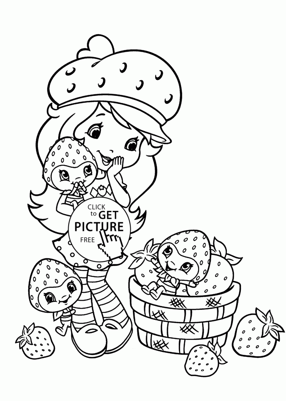 Small Strawberry shortcake coloring pages printable free coloing