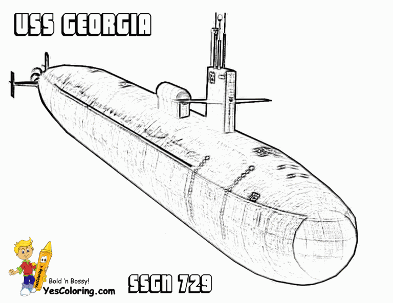Coloring Page Submarine
