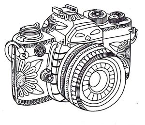 Tribal Camera in Photography Coloring Page Tribal Camera in