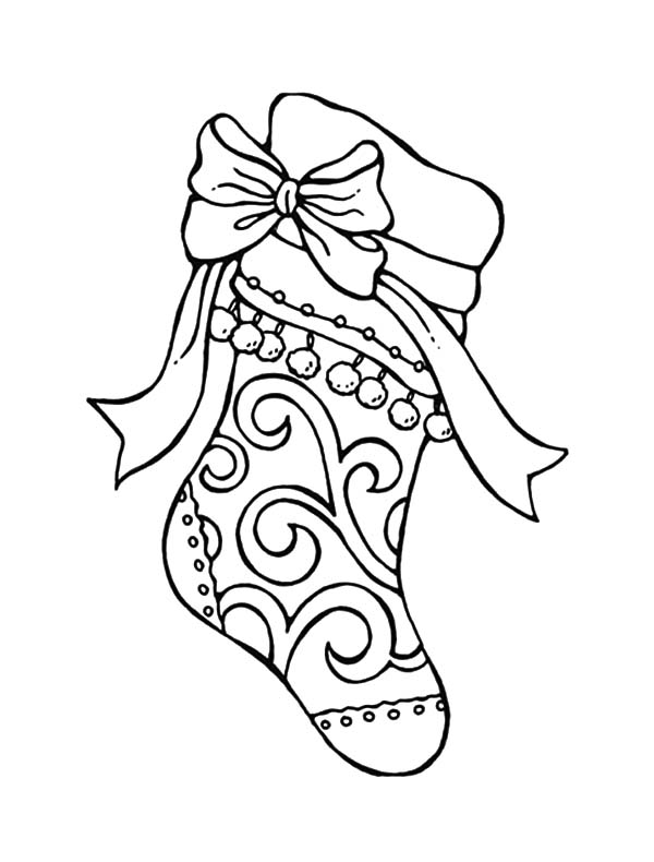 Coloring Page Christmas Stocking