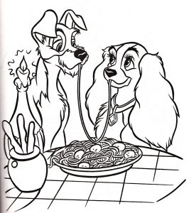 Coloring Pages Of Disney Channel Characters Walt Disney Coloring Pages The Tramp & Lady
