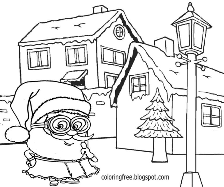 Minion Christmas Coloring Pages