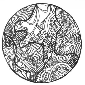 Zentangle earth Zentangle Adult Coloring Pages