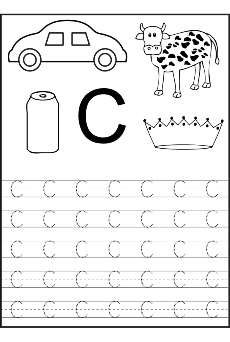 Trace Letter C Worksheets Preschool