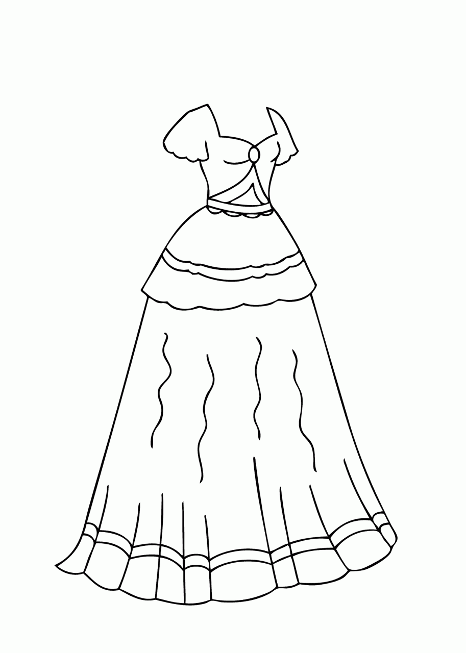 Dress coloring page for girls, printable free Cute coloring pages