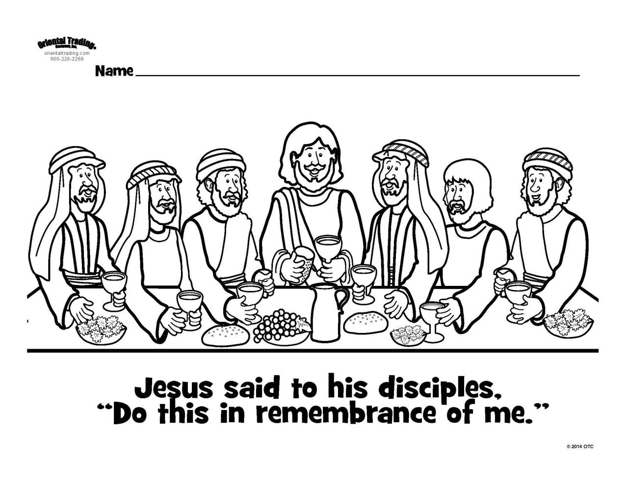 Coloring Page Of The Last Supper