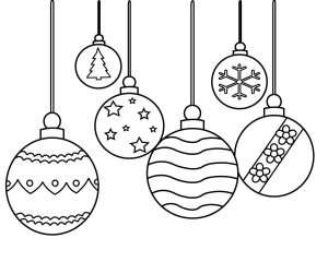 Christmas Ornament Coloring Pages Printable, Simple, for preschoolers