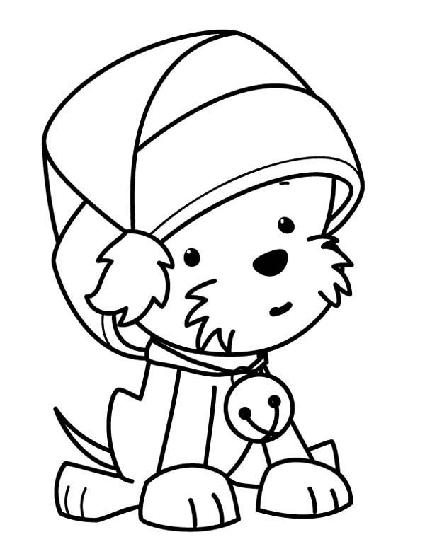 Puppy Coloring Pages Christmas