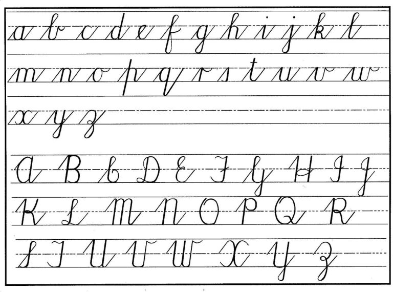 Alphabet Practice Cursive Letters