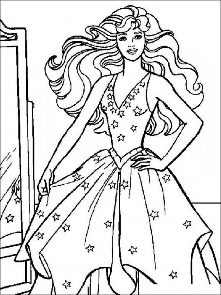 Christmas Barbie Coloring Pages
