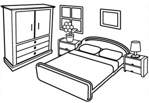 Beautiful and Modern Bedroom Coloring Pages Coloring Pages