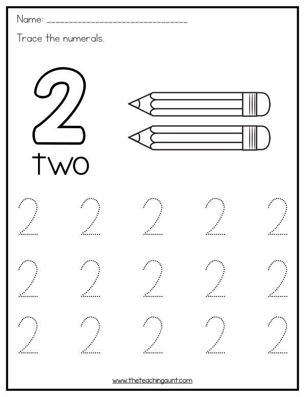 Preschool Number 1 And 2 Worksheets For Kindergarten