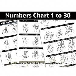 Asl Numbers 1-20 Printable