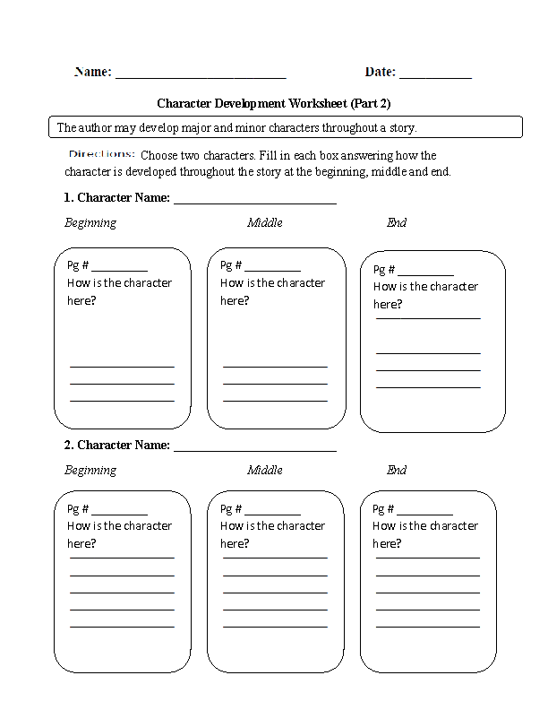 Characterization And Steal Worksheet Answers