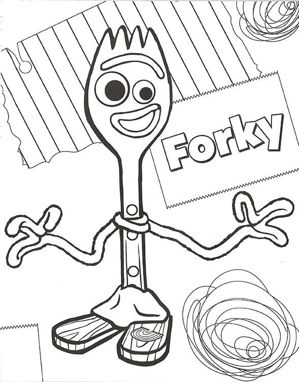 Forky Coloring Page