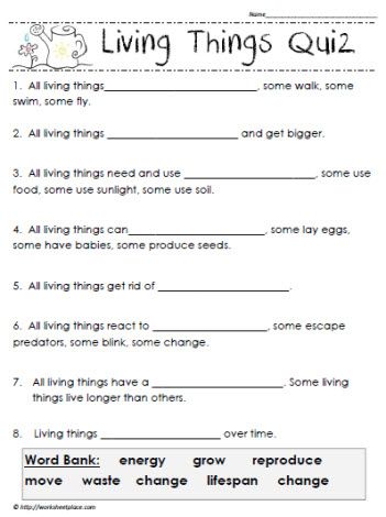 Living Things And Non Living Things Worksheet For Grade 1 Pdf
