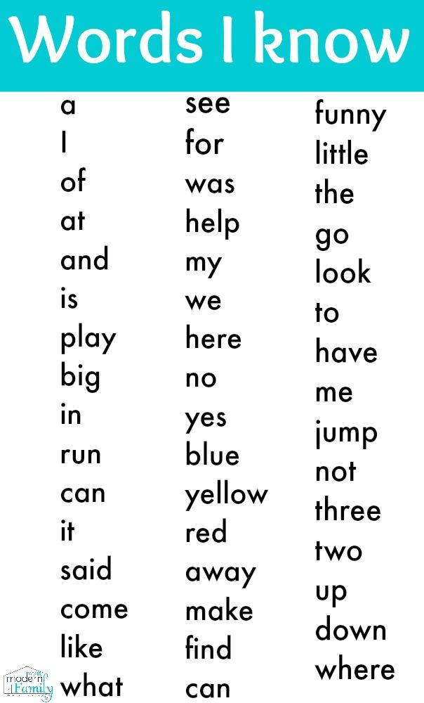 Free Kindergarten Sight Word List (Print It) Kindergarten worksheets