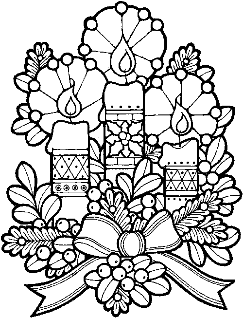 Christmas Candle Coloring Pages