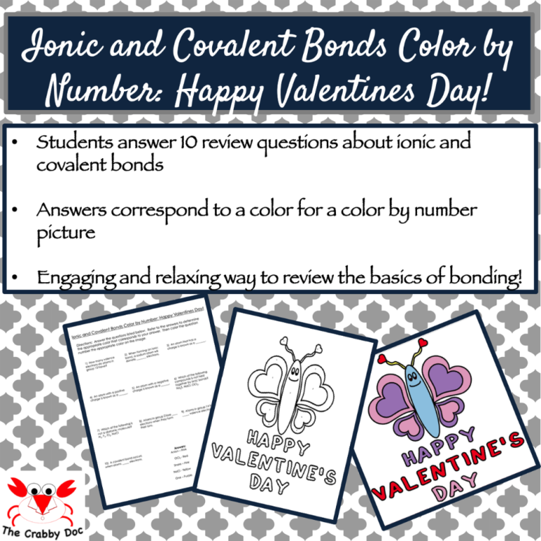 Ionic And Covalent Bonds Coloring Worksheet Answers