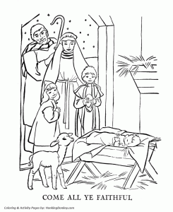 Religious Christmas Bible Coloring Pages Baby Jesus in a Manger