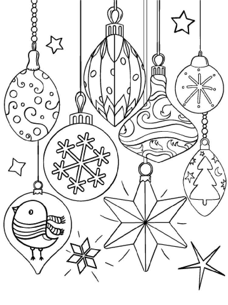 Christmas Decorations coloring pages. Free Printable Christmas