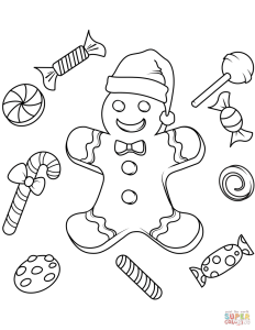 Christmas Gingerbread coloring page Free Printable Coloring Pages