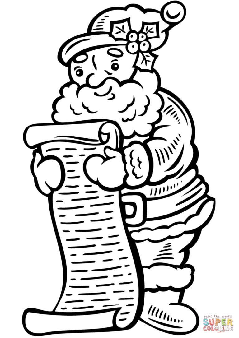 Christmas List Coloring Page