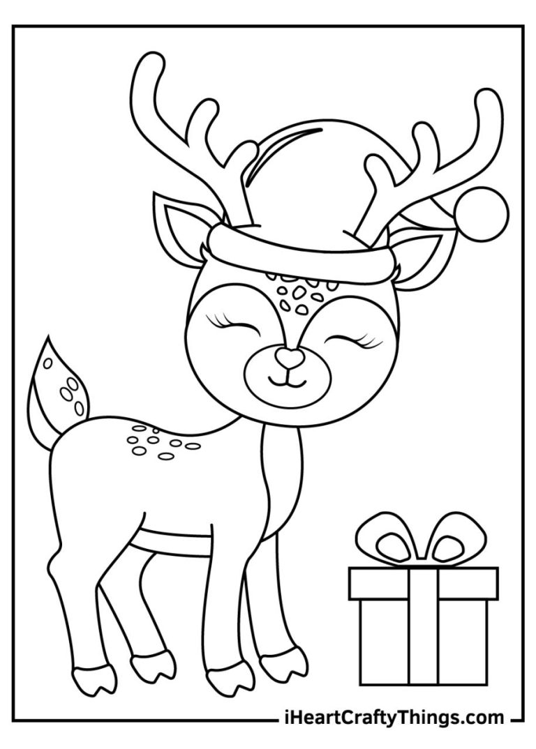 Reindeer Christmas Coloring Pages