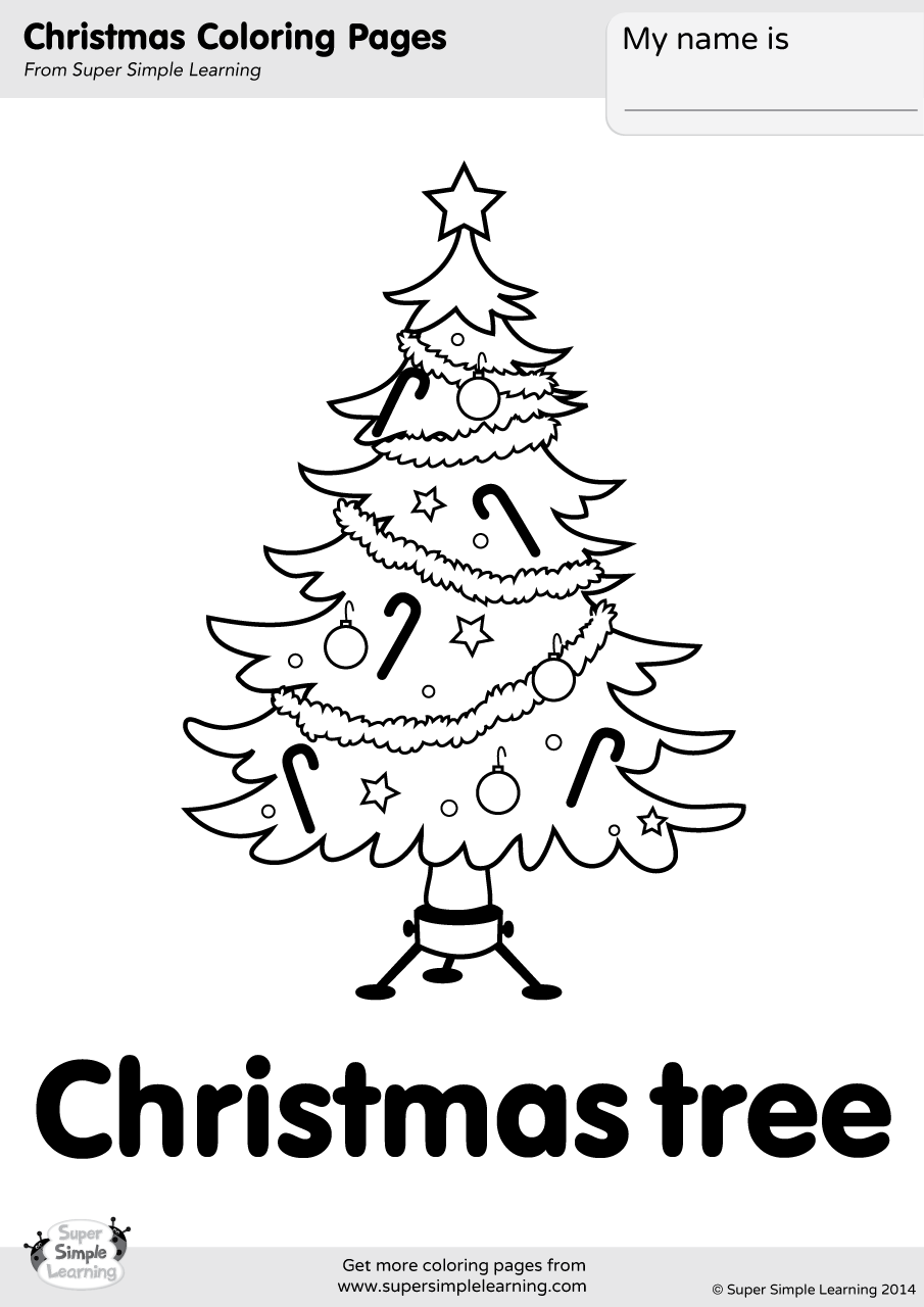 Christmas Tree Coloring Page Super Simple