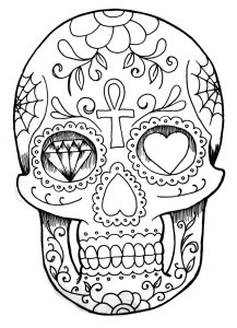El dia de los muertos skull hand drawing El Día de los Muertos Adult