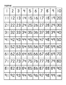 Printable 1 To 500 Numbers Chart