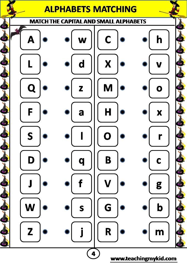 Alphabet Matching Worksheets For Pre-k