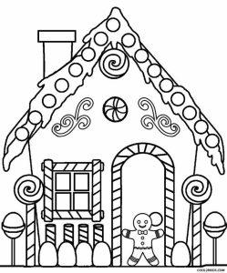 Gingerbread House Coloring Pages Free christmas coloring pages
