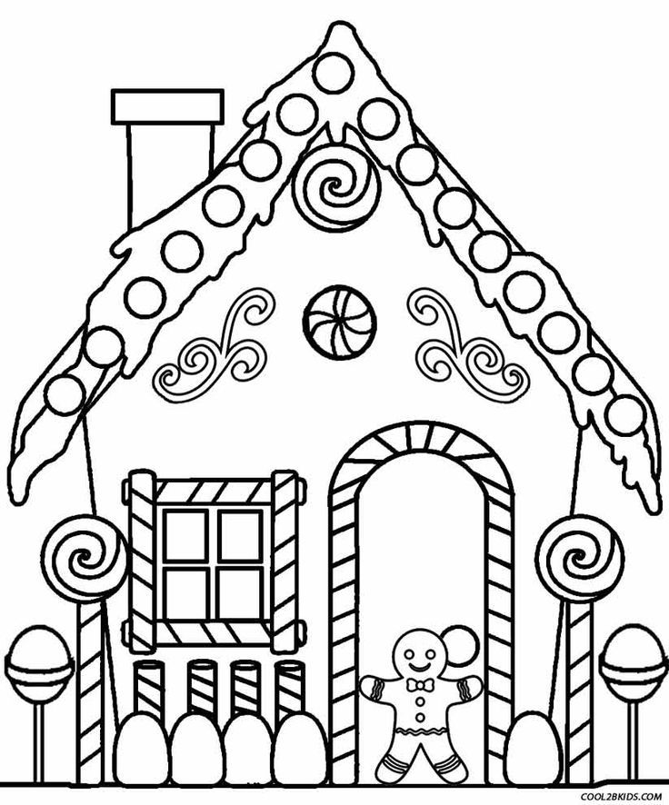 Coloring Page Gingerbread House
