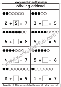 Free Missing Addend Worksheets For First Grade