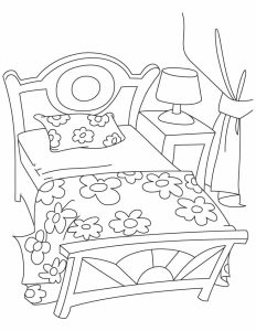 Bed Coloring Page Coloring Home