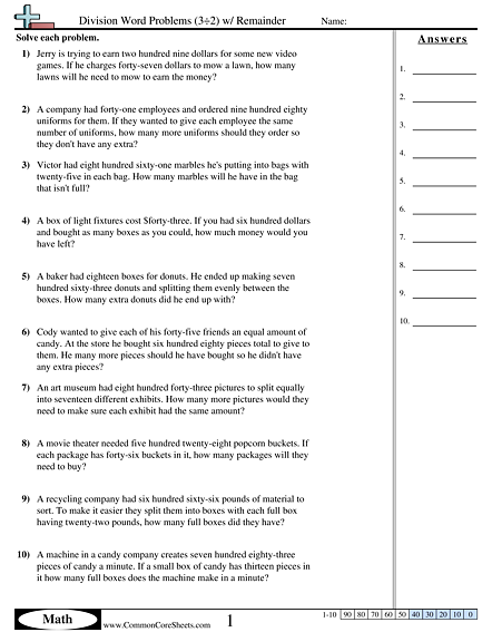 Division Word Problems Worksheets For Grade 2 Pdf