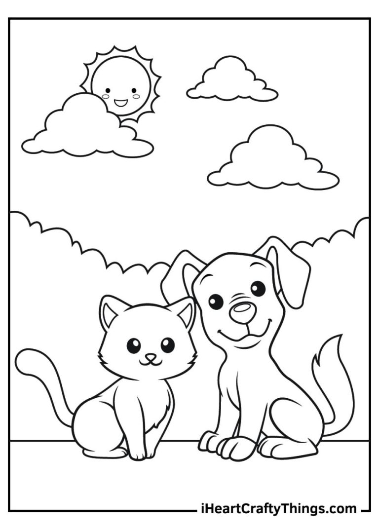 Cats And Dogs Coloring Pages