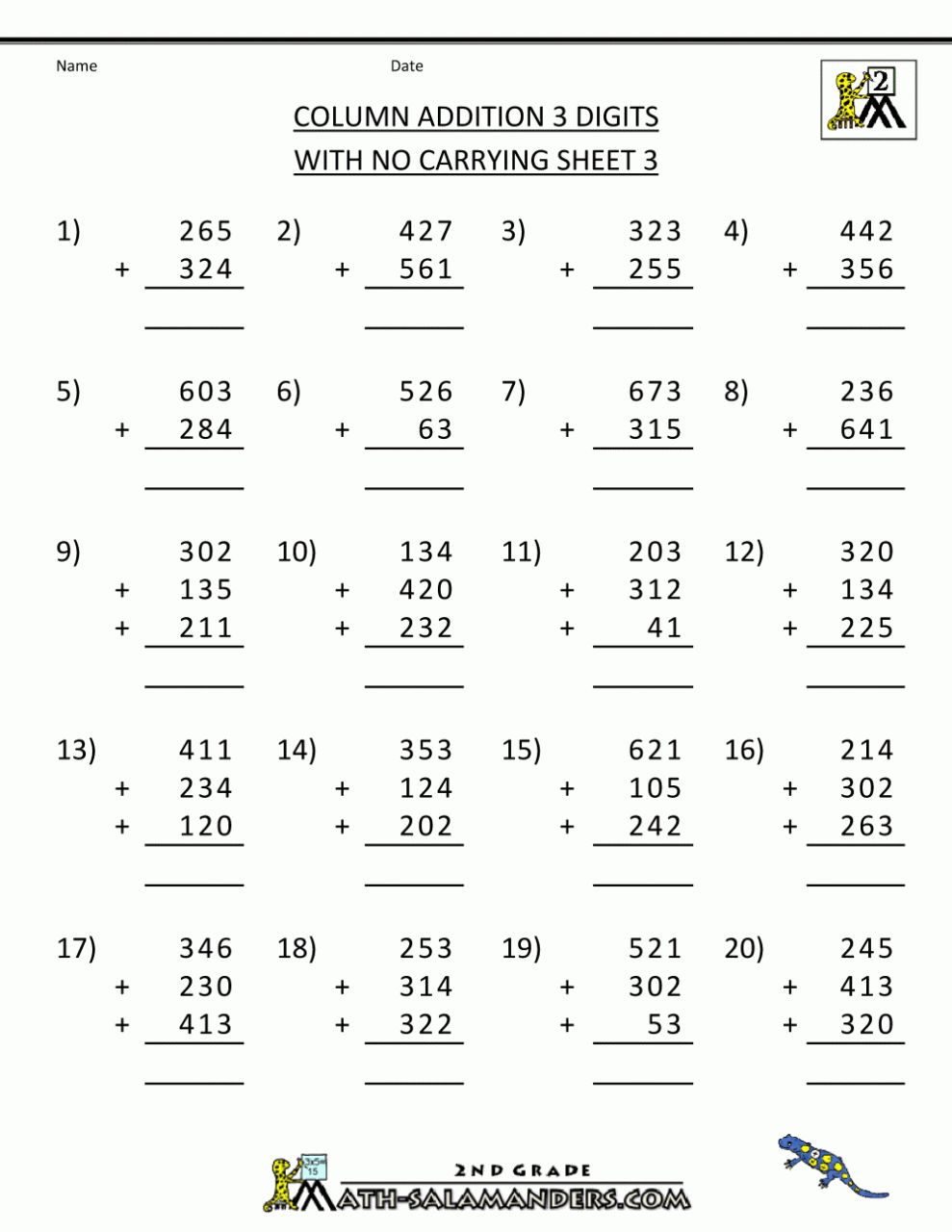 Free Printable Mathematics Worksheets For Grade 3