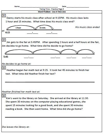 Third Grade Elapsed Time Worksheets Grade 3