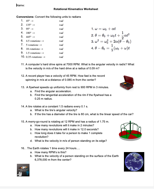 8th Grade Uniform Circular Motion Worksheet Answer Key