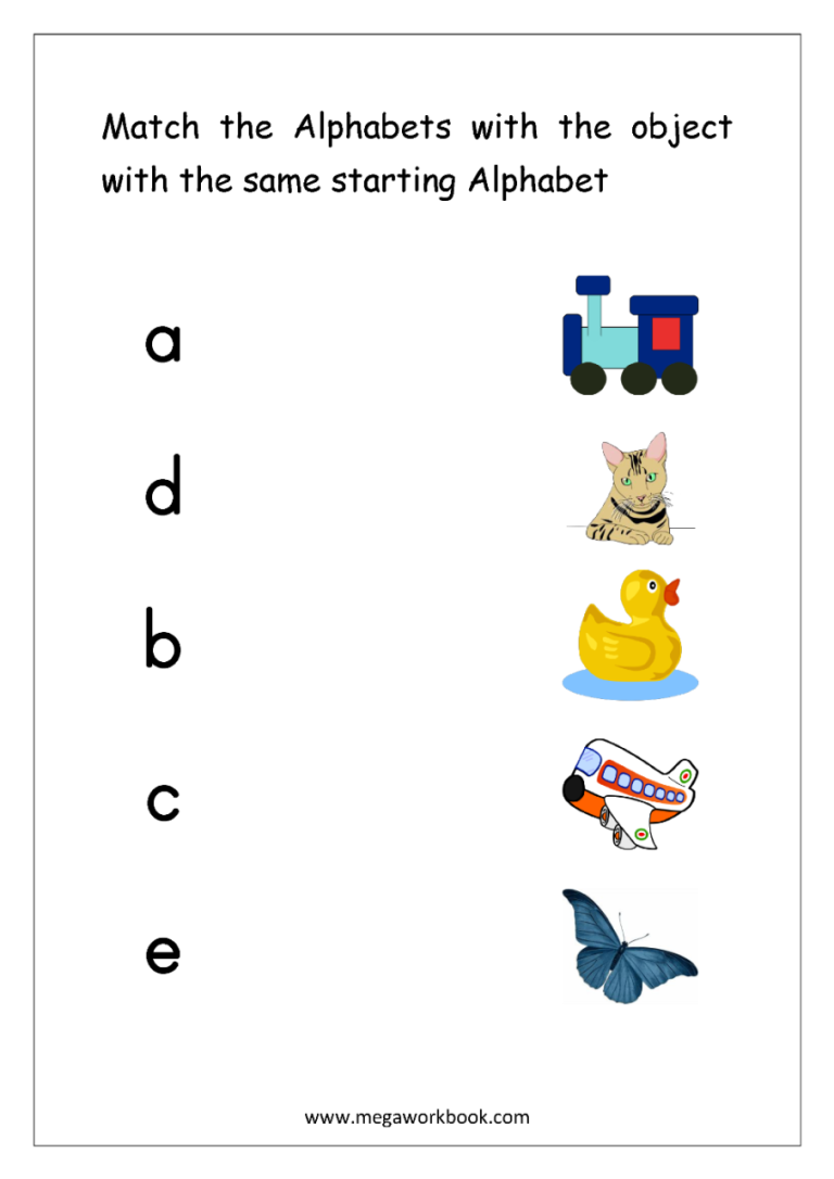 Matching Worksheets For Kids English