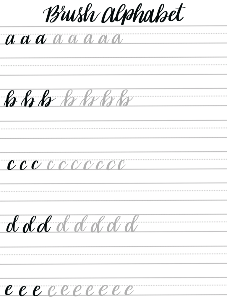 Hand Lettering Alphabet Practice Sheets Free