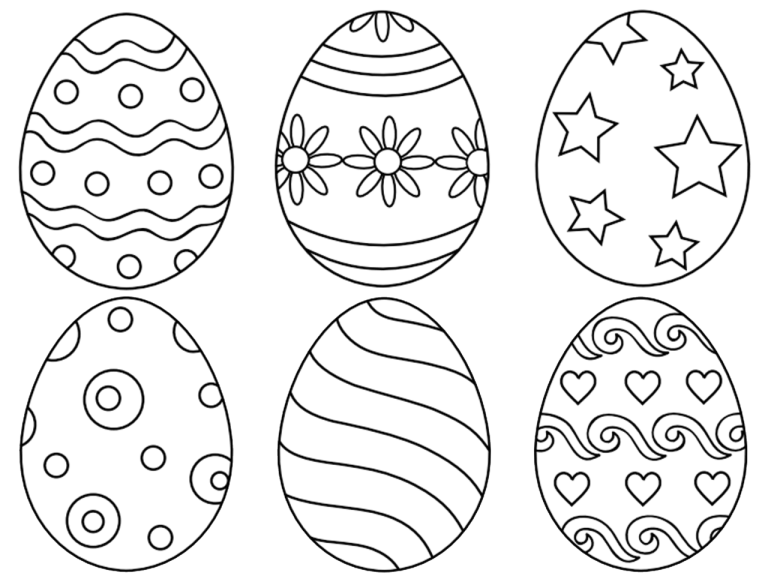 Printable Coloring Pages Of Easter Eggs