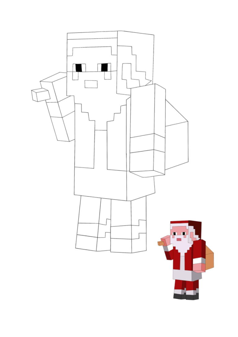 Minecraft Christmas Coloring Pages