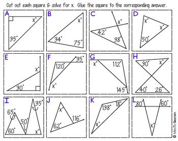 Interior And Exterior Angles Of Triangles Worksheet Answers