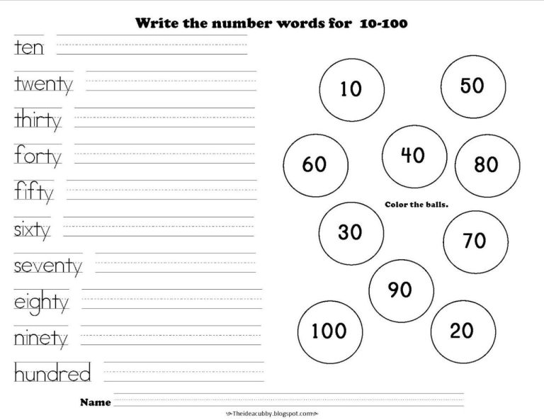 Writing Number Words Worksheets For Kindergarten