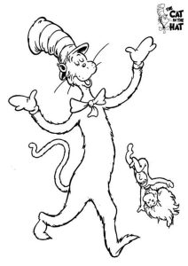 Free & Easy To Print Cat in the Hat Coloring Pages Dr seuss coloring