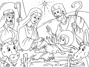First Christmas coloring page Coloring Pages 4 U