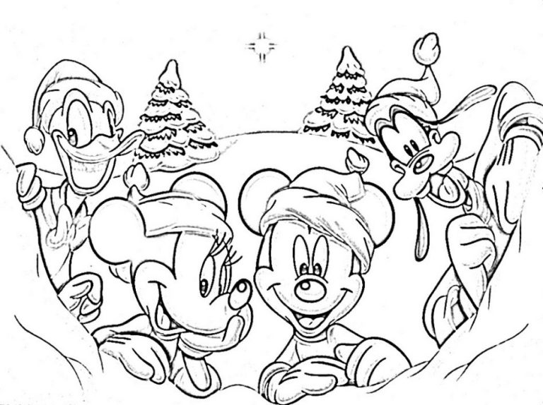 Frozen Disney Christmas Coloring Pages